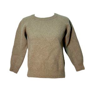 Kestin Wool Pullover Crew Neck Long Sleeve Oatmeal Lambswool Sweater Large